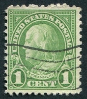 N°0228B-1922-ETATS-UNIS-B.FRANKLIN-1C-VERT