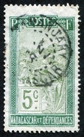 N°097-1908-MADAGASCAR-TRANSPORT FILANZANE-5C-VERT ET OLIVE