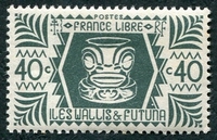 N°137-1944-WALLIS ET FUTUNA-SERIE DE LONDRES-40C-VERT GRIS