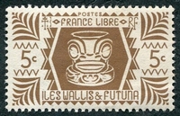 N°133-1944-WALLIS ET FUTUNA-SERIE DE LONDRES-5C-BISTRE