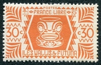 N°136-1944-WALLIS ET FUTUNA-SERIE DE LONDRES-30C-ORANGE