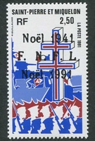 N°554-1991-ST PIERRE MIQUELON-CROIX LORRAINE-NOEL-2F50