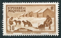N°171-1938-ST PIERRE MIQUELON-ATTELAGE-10C