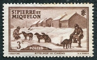 N°168-1938-ST PIERRE MIQUELON-ATTELAGE-3C