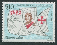 N°569-1992-ST PIERRE MIQUELON-CHRISTOPHE COLOMB-5F10