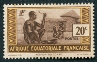 N°039-1937-AFRIQUE EQUAT FR-VILLAGE INDIGENE-20C