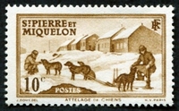 N°171-1938-ST PIERRE MIQUELON-ATTELAGE-10C