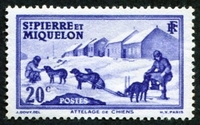N°173-1938-ST PIERRE MIQUELON-ATTELAGE-20C