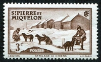 N°168-1938-ST PIERRE MIQUELON-ATTELAGE-3C