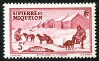 N°170-1938-ST PIERRE MIQUELON-ATTELAGE-5C