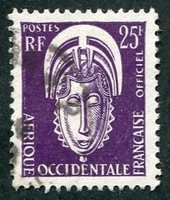 N°006-1958-AFRIQUE OCCID FR-MASQUE-25F-VIOLET