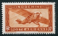 N°07-1933-INDOCHINE-AVION-30C-BRUN JAUNE