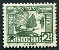 N°156-1931-INDOCHINE-JONQUE-2C-VERT