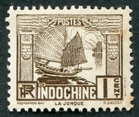 N°155-1931-INDOCHINE-JONQUE-1C-SEPIA