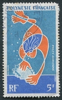 N°035-1970-POLYNESIE-PLONGEUR RAMASSANT LA NACRE-5F