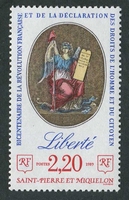 N°499-1989-ST PIERRE MIQUELON-LIBERTE-2F20