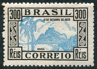 N°0295-1935-BRESIL-MONT GAVES A RIO-300R-NOIR / BLEU VERT