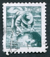 N°1202-1976-BRESIL-ORPAILLEUR-80C-VERT/BLEU