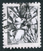 N°1203-1976-BRESIL-CUEILLEUR DE BANANES-1C-NOIR