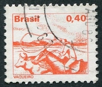 N°1245-1977-BRESIL-VACHER-40C-ORANGE