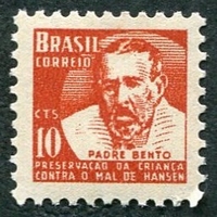 N°0640-1957-BRESIL-PERE BENTO-10C-VERMILLON
