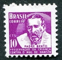 N°0711A-1961-BRESIL-PERE BENTO-10C-LILAS