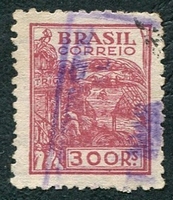 N°0385-1941-BRESIL-AGRICULTURE-300R-ROUGE CARMINE