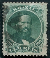 N°0027A-1866-BRESIL-PEDRO II-100R-VERT