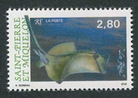 N°582-1993-ST PIERRE MIQUELON-POISSON-RAIE-2F80