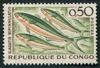 N°0142-1961-CONGO REP-POISSONS-ELAGATIS-50C