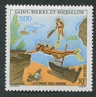 N°574-1993-ST PIERRE MIQUELON-PLONGEE SOUS MARINE-5F