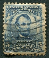 N°0148-1902-ETATS-UNIS-A.LINCOLN-5C-BLEU