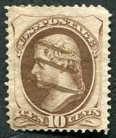 N°0044-1870-ETATS-UNIS-T.JEFFERSON-10C-BRUN