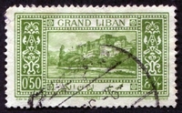 N°052-1925-GRAND LIBAN-VUE-0P50-VERT JAUNE