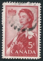 N°0313-1959-CANADA-REINE ELIZABETH II-5C-CARMIN
