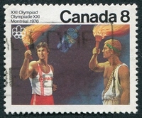 N°0604-1976-CANADA-SPORT-JO MONTREAL-CEREMONIE FLAMBEAU-8C