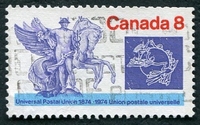 N°0548-1974-CANADA-CENTENAIRE UPU-MERCURE ET CHEVAUX AILES-8