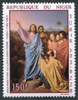 N°077-1967-NIGER REP-TABLEAU-JESUS ET ST PIERRE-150F