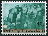 N°0206-1967-RWANDA-TABLEAU-REBECCA ET ELIEZER-40C