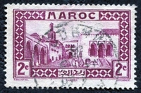 N°129-1933-MAROC FR-PALAIS SULTAN TANGER-2C-LILAS