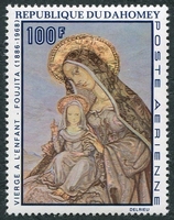 N°0095-1968-DAHOMEY-TABLEAU-VIERGE A L'ENFANT-100F