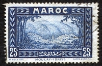 N°135-1933-MAROC FR-MOULAY-IDRISS-25C-BLEU
