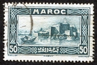 N°139-1933-MAROC FR-RABAT-50C-VERT BLEU