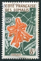 N°326-1966-COTE SOMALIS-FLEURS-POINCIANA-8F