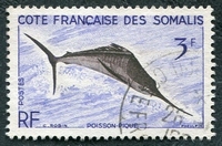 N°294-1959-COTE SOMALIS-POISSON PIQUE-3F