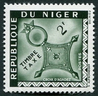 N°24-1962-NIGER REP-CROIX SAHARIENNES-2F-VERT/NOIR