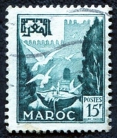 N°333-1954-MAROC FR-VASQUE AUX PIGEONS-15F-VERT