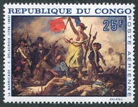 N°0071-1968-CONGO REP-TABLEAU-LA BARRICADE-25F