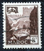 N°308-1951-MAROC FR-VASQUE AUX PIGEONS-8F-BRUN