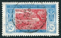 N°067-1922-COTIV FR-LAGUNE EBRIE-30C-BLEU ET ROSE